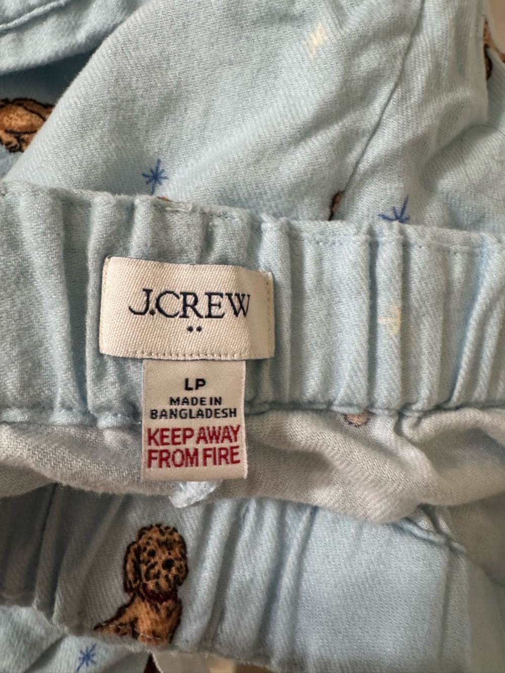 J. Crew Pale Blue Goldendoodle Lounge Pants - Picture 2 of 6